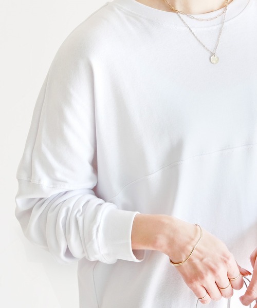 reca（レカ）の「ゆるシルエットテールカットコットンカットソー（Tシャツ/カットソー・レディース・ホワイト/ブラック/杢グレー/ベージュ・ONE SIZE）」の11枚目の写真