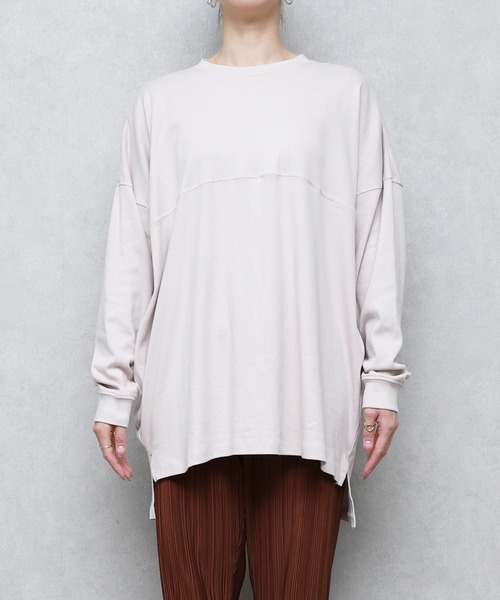 reca（レカ）の「ゆるシルエットテールカットコットンカットソー（Tシャツ/カットソー・レディース・ホワイト/ブラック/杢グレー/ベージュ・ONE SIZE）」の16枚目の写真