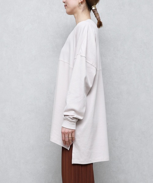 reca（レカ）の「ゆるシルエットテールカットコットンカットソー（Tシャツ/カットソー・レディース・ホワイト/ブラック/杢グレー/ベージュ・ONE SIZE）」の17枚目の写真