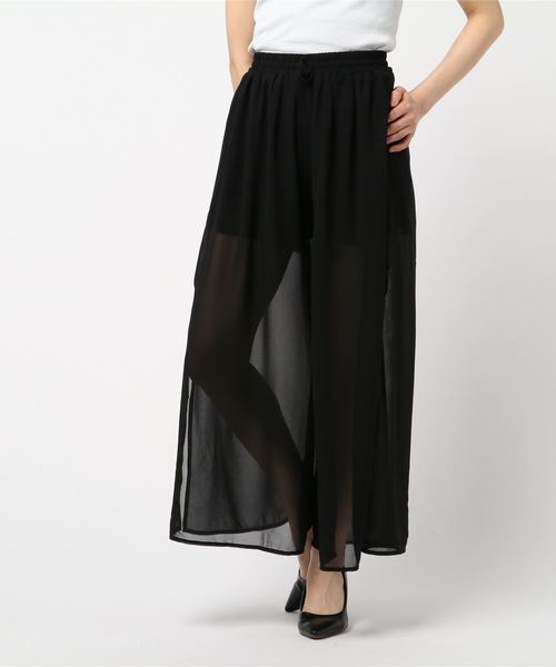 one way（ワンウェイ）の「シースルーエアリーPT（その他パンツ・レディース・ブラック/ベージュ/ライトブルー・FREE）」の4枚目の写真