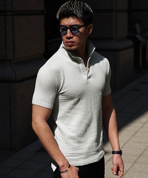 JOKER】半袖＆7分袖イタリアンカラーポロシャツ メンズ シアサッカー