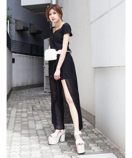 EMODA（エモダ）の「Wスリットシアースカート（スカート・レディース・ブラック/その他/その他1・FREE）」の10枚目の写真