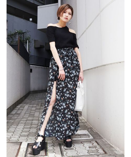 EMODA（エモダ）の「Wスリットシアースカート（スカート・レディース・ブラック/その他/その他1・FREE）」の14枚目の写真