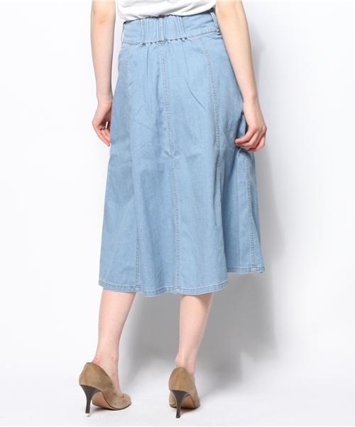 WEGO（ウィゴー）の「WEGO/デニムロングフレアスカート（デニムスカート・レディース・インディゴブルー/ダークインディゴブルー・FREE）」の3枚目の写真