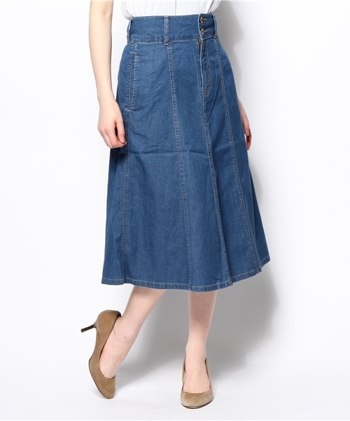 WEGO（ウィゴー）の「WEGO/デニムロングフレアスカート（デニムスカート・レディース・インディゴブルー/ダークインディゴブルー・FREE）」の12枚目の写真