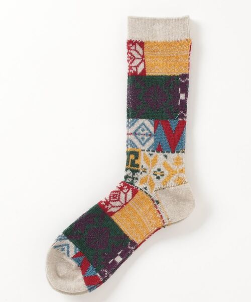 ANONYMOUSISM（アノニマスイズム）の「【AnonymousIsm】マルチパターンJQ/クルー丈ソックス（ソックス/靴下・メンズ・レッド/ダークグリーン/ナチュラル/ネイビー/オートミール/モスグリーン・25cm～27cm/MENS/WOMENS/23cm～25cm/23㎝～25㎝）」の8枚目の写真