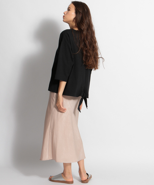 niko and...（ニコアンド）の「コーマＣ裾ノットビッグプルオーバー（Tシャツ/カットソー・レディース・オフホワイト/ライトグリーン/ブラック・MEDIUM/LARGE）」の8枚目の写真