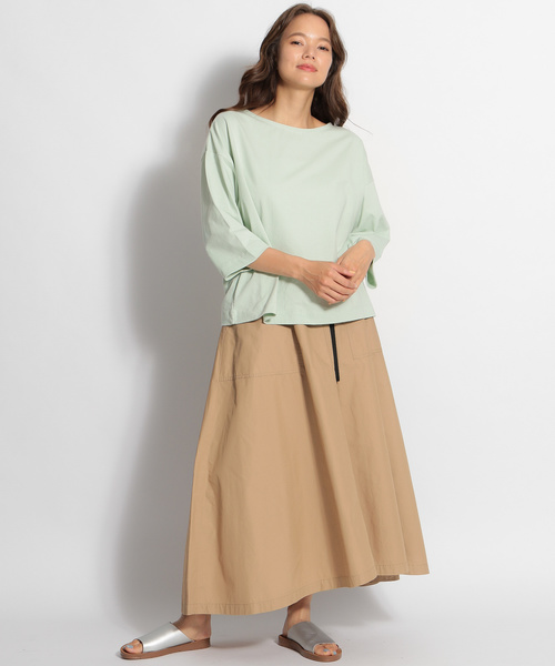 niko and...（ニコアンド）の「コーマＣ裾ノットビッグプルオーバー（Tシャツ/カットソー・レディース・オフホワイト/ライトグリーン/ブラック・MEDIUM/LARGE）」の9枚目の写真