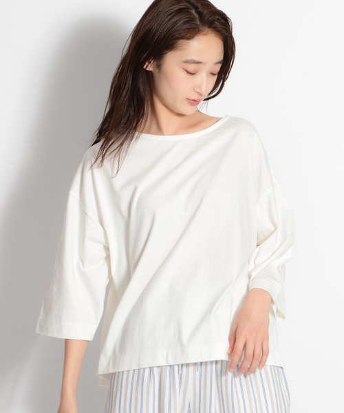 niko and...（ニコアンド）の「コーマＣ裾ノットビッグプルオーバー（Tシャツ/カットソー・レディース・オフホワイト/ライトグリーン/ブラック・MEDIUM/LARGE）」の10枚目の写真