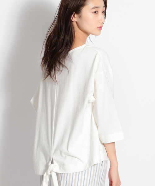 niko and...（ニコアンド）の「コーマＣ裾ノットビッグプルオーバー（Tシャツ/カットソー・レディース・オフホワイト/ライトグリーン/ブラック・MEDIUM/LARGE）」の11枚目の写真