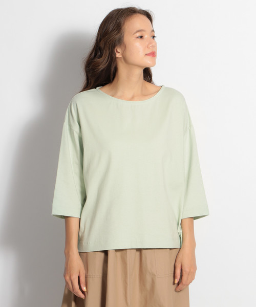 niko and...（ニコアンド）の「コーマＣ裾ノットビッグプルオーバー（Tシャツ/カットソー・レディース・オフホワイト/ライトグリーン/ブラック・MEDIUM/LARGE）」の13枚目の写真