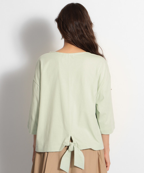 niko and...（ニコアンド）の「コーマＣ裾ノットビッグプルオーバー（Tシャツ/カットソー・レディース・オフホワイト/ライトグリーン/ブラック・MEDIUM/LARGE）」の15枚目の写真