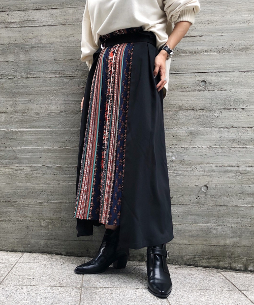 PAGEBOY（ページボーイ）の「【WEB限定】プリーツ切り換えフレアスカート（スカート・レディース・ブラック系その他/ブラック/ホワイト系その他2・FREE）」の9枚目の写真