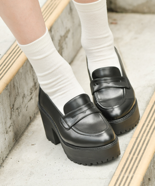 Heather（ヘザー）の「ヒールローファー  847105（ローファー・レディース・ブラック/ブラウン・MEDIUM/LARGE）」の8枚目の写真