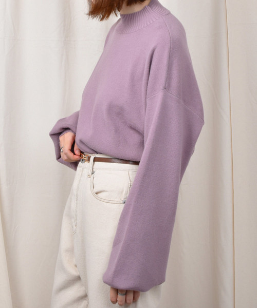 PairPair（ペアペア）の「ハイネック袖ボリュームニットプルオーバー（ニット/セーター・レディース・ブラック/ライトグリーン/アイボリー/モカ/ラベンダー・FREE）」の20枚目の写真