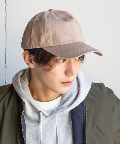 14+（イチヨンプラス）の「無地ツイルキャップ UV メンズ（キャップ・メンズ・ホワイト/ブラック/ベージュ/ネイビー/ピンク/グリーン/ワインレッド/モカ/ライトブラウン/チャコールグレー/カーキ/アイボリー/ライトピンク/グレイッシュブルー/テラコッタ/グレー/イエロー/ライトグリーン・MEDIUM/LARGE/X-LARGE/SMALL）」の7枚目の写真