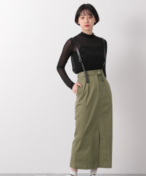 PAGEBOY（ページボーイ）の「サスツキマキシナロースカート（スカート・レディース・ブラック/カーキ/グレイッシュベージュ・SMALL/MEDIUM）」の3枚目の写真