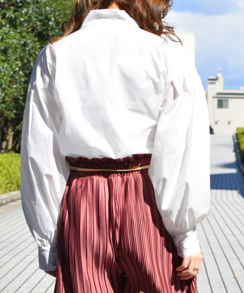 PairPair（ペアペア）の「無地＆チェック柄ボウタイブラウス（シャツ/ブラウス・レディース・ベージュ/オフホワイト/ホワイト系その他/ライトベージュ・FREE）」の10枚目の写真