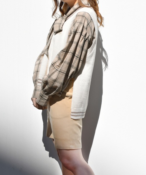 PairPair（ペアペア）の「無地＆チェック柄ボウタイブラウス（シャツ/ブラウス・レディース・ベージュ/オフホワイト/ホワイト系その他/ライトベージュ・FREE）」の22枚目の写真