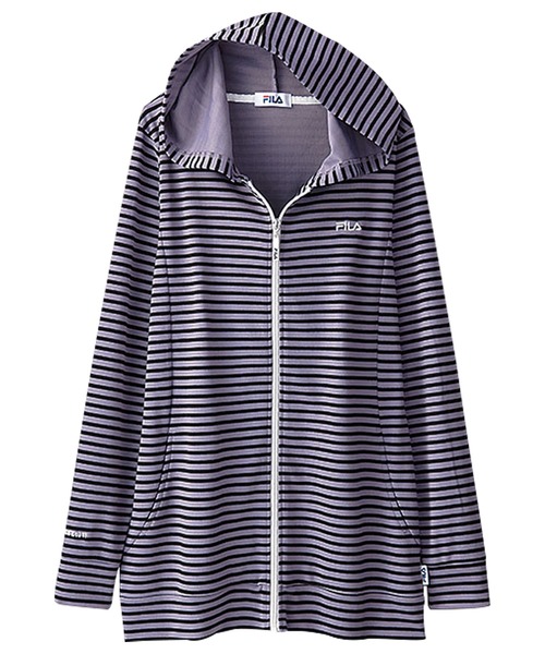 FILA(フィラ)の「FILA ボーダージャケット(パーカー・レディース・ブラック/パープル/マスタード・MEDIUM/LARGE/X-LARGE/XX-LARGE/XXX-LARGE/XXXX-LARGE)」の1枚目の写真