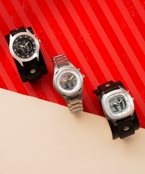 FOSSIL bigticアナログ時計 シルバー ステンレス