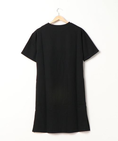 STYLEBLOCK（スタイルブロック）の「サイドボタンスリット5分袖スウェットワンピース（ワンピース・レディース・ブラック/サンドベージュ/グリーン/パープル/ベージュ・M）」の6枚目の写真