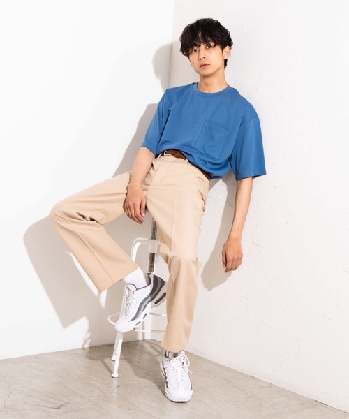 WEGO（ウィゴー）の「WEGO/ポンチドロップショルダービッグシルエット5分袖Tシャツ（Tシャツ/カットソー・メンズ・ブルー系その他/ホワイト/ブラック/ピンク・MEDIUM/LARGE）」の12枚目の写真