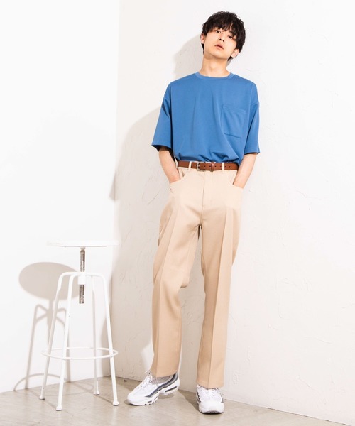 WEGO（ウィゴー）の「WEGO/ポンチドロップショルダービッグシルエット5分袖Tシャツ（Tシャツ/カットソー・メンズ・ブルー系その他/ホワイト/ブラック/ピンク・MEDIUM/LARGE）」の13枚目の写真