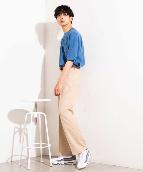 WEGO（ウィゴー）の「WEGO/ポンチドロップショルダービッグシルエット5分袖Tシャツ（Tシャツ/カットソー・メンズ・ブルー系その他/ホワイト/ブラック/ピンク・MEDIUM/LARGE）」の14枚目の写真