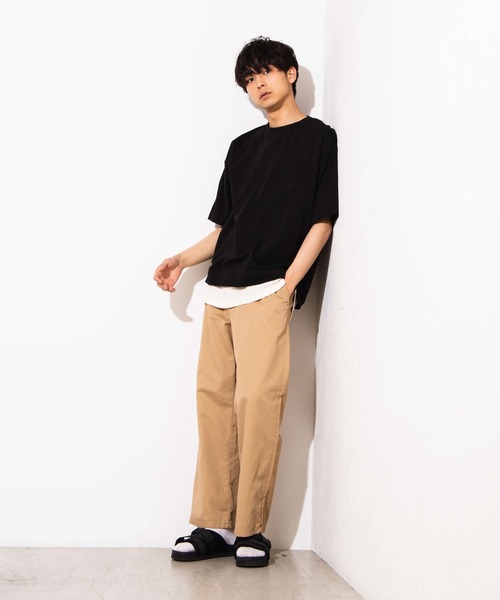 WEGO（ウィゴー）の「WEGO/ポンチドロップショルダービッグシルエット5分袖Tシャツ（Tシャツ/カットソー・メンズ・ブルー系その他/ホワイト/ブラック/ピンク・MEDIUM/LARGE）」の10枚目の写真