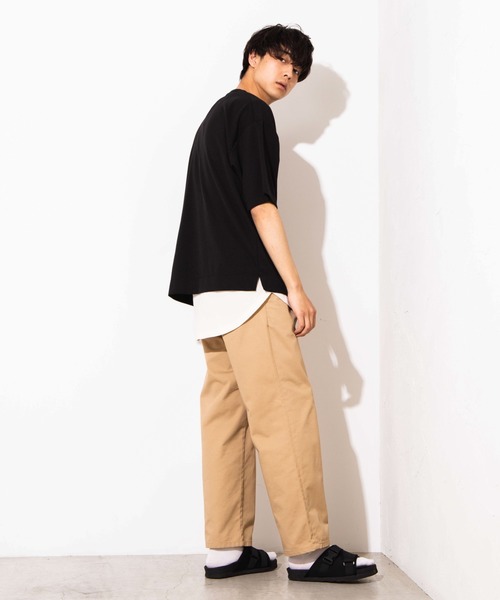 WEGO（ウィゴー）の「WEGO/ポンチドロップショルダービッグシルエット5分袖Tシャツ（Tシャツ/カットソー・メンズ・ブルー系その他/ホワイト/ブラック/ピンク・MEDIUM/LARGE）」の11枚目の写真