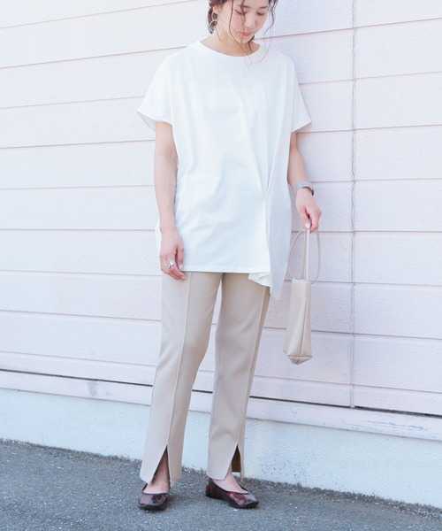 reca（レカ）の「フロントスリットリブパンツ（その他パンツ・レディース・ブラック/グレー/ベージュ・FREE）」の2枚目の写真