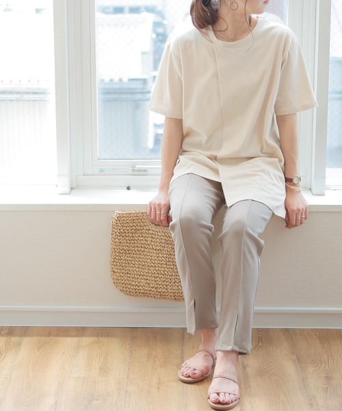 reca（レカ）の「フロントスリットリブパンツ（その他パンツ・レディース・ブラック/グレー/ベージュ・FREE）」の6枚目の写真