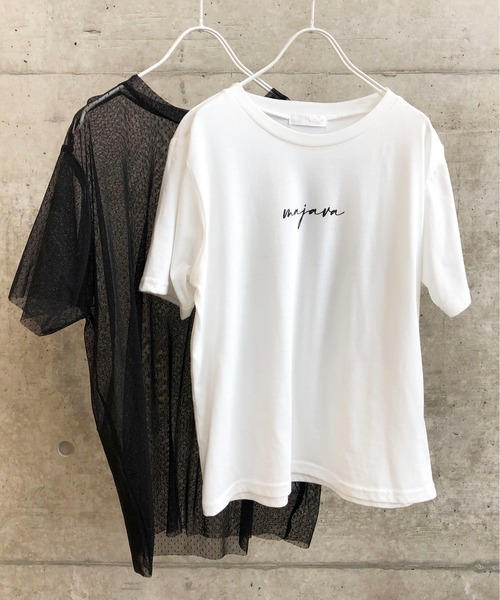 Mysa&Liina（ミーサリーナ）の「ドットチュールトップスSET（Tシャツ/カットソー・レディース・ブラック/オフホワイト/カーキ・M）」の2枚目の写真