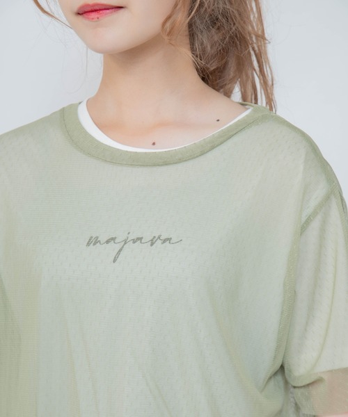 Mysa&Liina（ミーサリーナ）の「ドットチュールトップスSET（Tシャツ/カットソー・レディース・ブラック/オフホワイト/カーキ・M）」の10枚目の写真