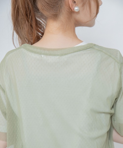 Mysa&Liina（ミーサリーナ）の「ドットチュールトップスSET（Tシャツ/カットソー・レディース・ブラック/オフホワイト/カーキ・M）」の12枚目の写真