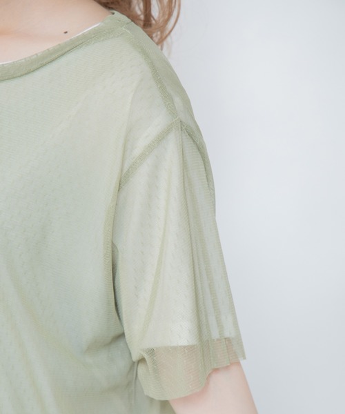 Mysa&Liina（ミーサリーナ）の「ドットチュールトップスSET（Tシャツ/カットソー・レディース・ブラック/オフホワイト/カーキ・M）」の13枚目の写真