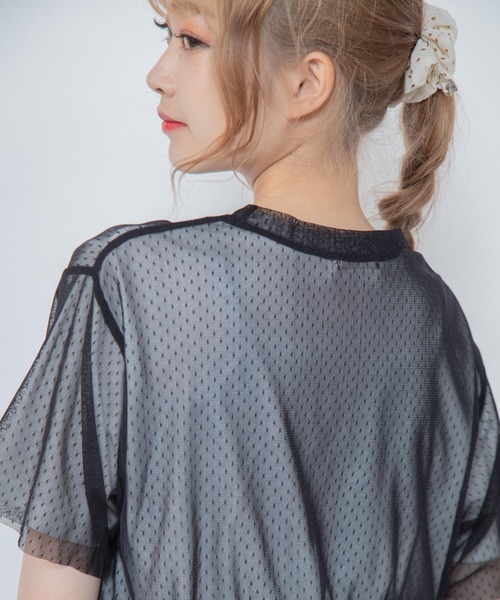 Mysa&Liina（ミーサリーナ）の「ドットチュールトップスSET（Tシャツ/カットソー・レディース・ブラック/オフホワイト/カーキ・M）」の21枚目の写真