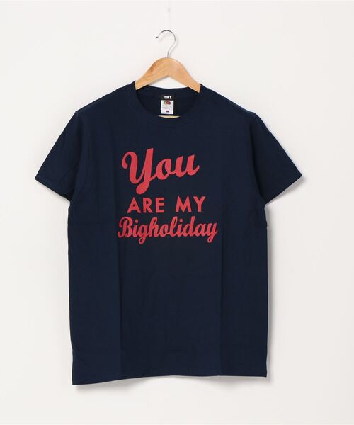 TMT(ティーエムティー)の「【TBSドラマ「この恋あたためますか」着用】TMT×FRUIT OF THE LOOM TEE (You ARE MY BH)(Tシャツ/カットソー)」|ネイビー