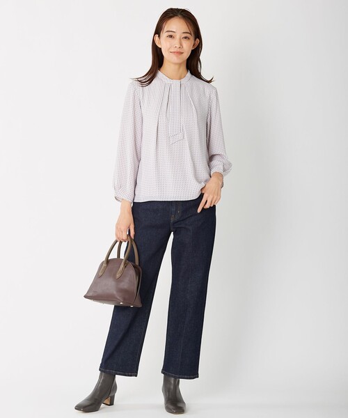 J.PRESS Ladies(J.プレス レディス)の「【驚異の伸縮性】10oz Stretch Denim セミワイド デニムパンツ(デニムパンツ・レディース・ブルー系/ネイビー系・S/XS/XXS)」の3枚目の写真