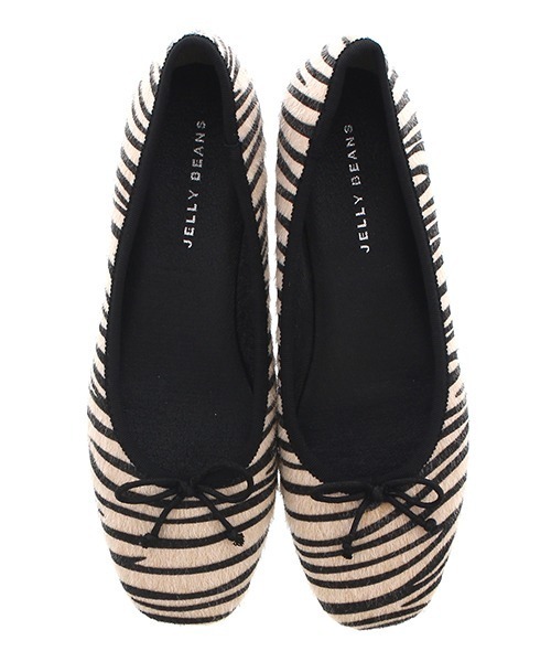 JELLY BEANS（ジェリービーンズ）の「スクエアトゥソフトバレエ(115-29472)JELLY BEANS(ジェリービーンズ)（バレエシューズ・レディース・ゼブラ/グレイッシュベージュ/パイソン/ブラック・23/24/22.5/24.5/23.5）」の3枚目の写真