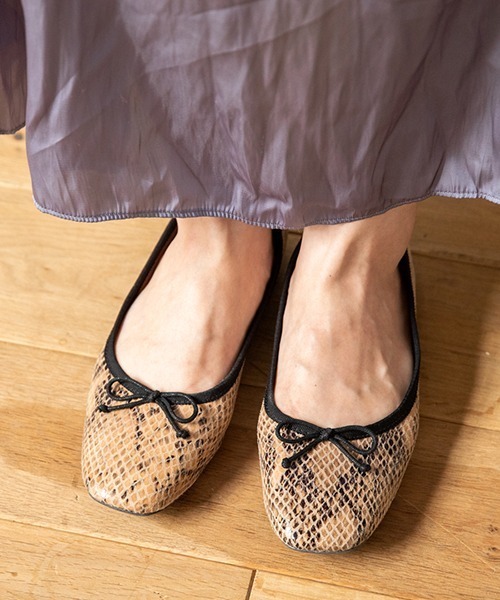 JELLY BEANS（ジェリービーンズ）の「スクエアトゥソフトバレエ(115-29472)JELLY BEANS(ジェリービーンズ)（バレエシューズ・レディース・ゼブラ/グレイッシュベージュ/パイソン/ブラック・23/24/22.5/24.5/23.5）」の12枚目の写真