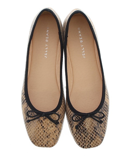 JELLY BEANS（ジェリービーンズ）の「スクエアトゥソフトバレエ(115-29472)JELLY BEANS(ジェリービーンズ)（バレエシューズ・レディース・ゼブラ/グレイッシュベージュ/パイソン/ブラック・23/24/22.5/24.5/23.5）」の10枚目の写真