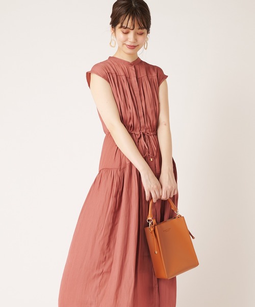 natural couture（ナチュラルクチュール）の「シアーストライプティアードワンピース（ワンピース・レディース・ブラック/ベージュ/グリーン/レンガ・FREE）」の16枚目の写真