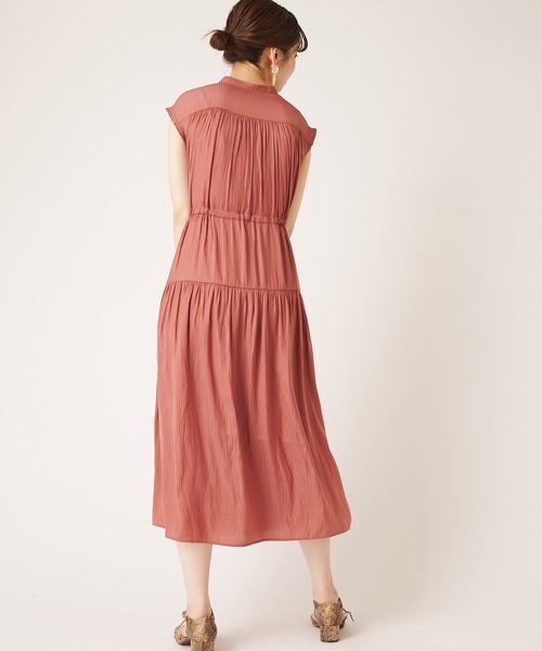 natural couture（ナチュラルクチュール）の「シアーストライプティアードワンピース（ワンピース・レディース・ブラック/ベージュ/グリーン/レンガ・FREE）」の17枚目の写真