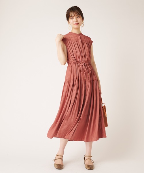 natural couture（ナチュラルクチュール）の「シアーストライプティアードワンピース（ワンピース・レディース・ブラック/ベージュ/グリーン/レンガ・FREE）」の18枚目の写真