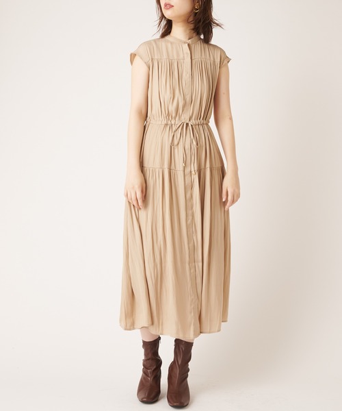 natural couture（ナチュラルクチュール）の「シアーストライプティアードワンピース（ワンピース・レディース・ブラック/ベージュ/グリーン/レンガ・FREE）」の19枚目の写真