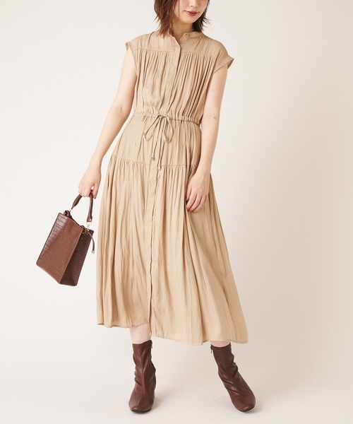 natural couture（ナチュラルクチュール）の「シアーストライプティアードワンピース（ワンピース・レディース・ブラック/ベージュ/グリーン/レンガ・FREE）」の11枚目の写真