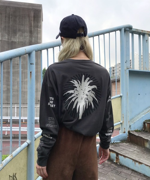BILLABONG（ビラボン）の「BILLABONG/ビラボン  バックプリントロンＴ  BA014-053（Tシャツ/カットソー・レディース・ブラック/グリーン・M/L）」の7枚目の写真
