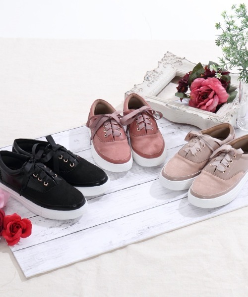 axes femme（アクシーズファム）の「コンビスニーカー（スニーカー・レディース・ピンク/ベージュ/ブラック・MEDIUM/LARGE）」の4枚目の写真